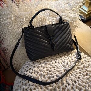 Black Quilted Leather Handbag
